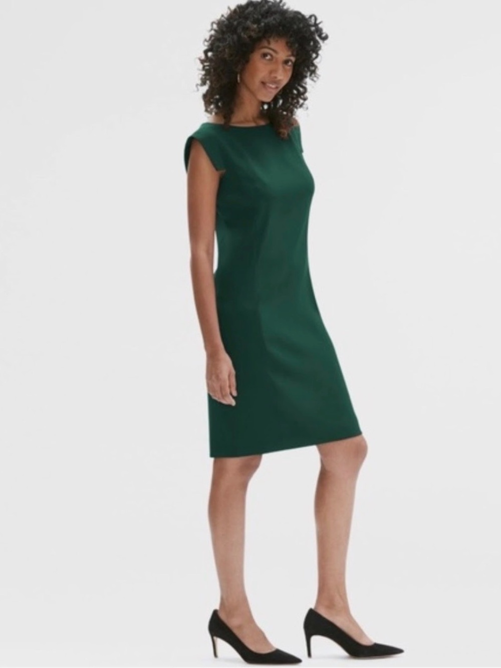 MM. LaFleur The Sarah Boatneck Sheath Green Dress - 6